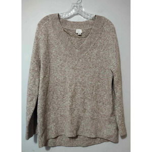 A New Day Tan V Neck Sweater Size Medium
